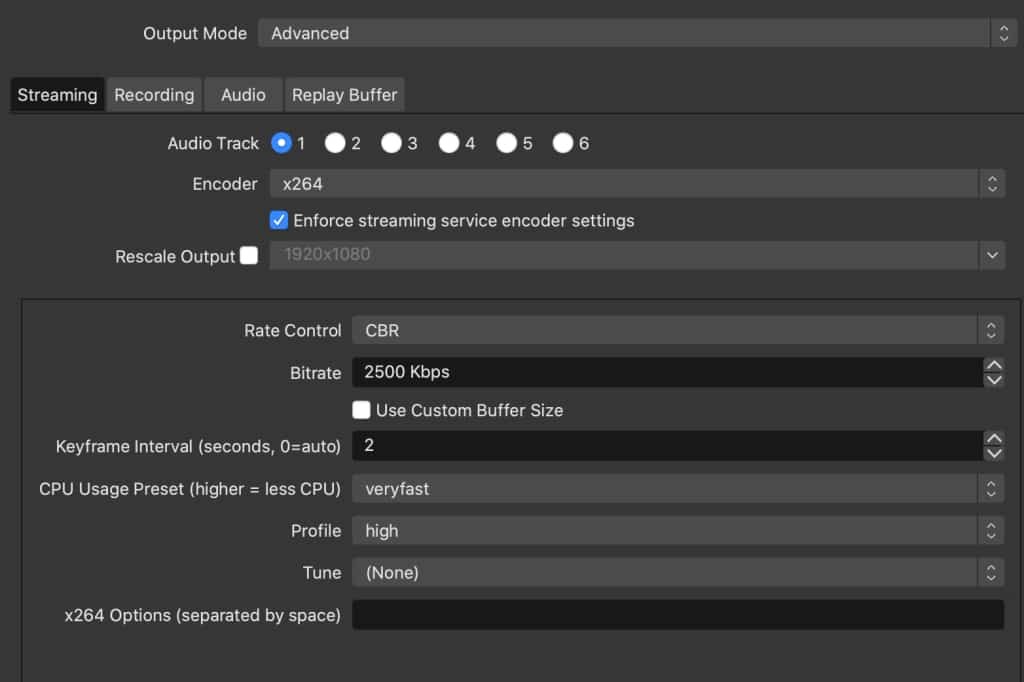 best settings for obs studio recording to external drive