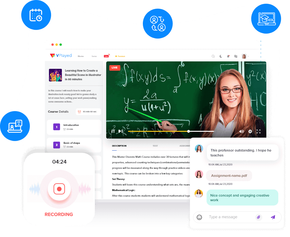 Plataforma VPlayed Live Streaming Classroom