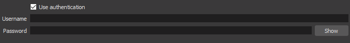 OBS studio settings - user authentication
