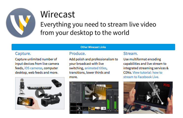 wirecast camera compatibility