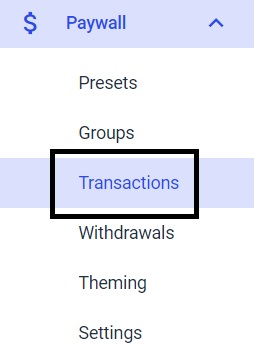 Dacast Paywall Currencies - Transactions