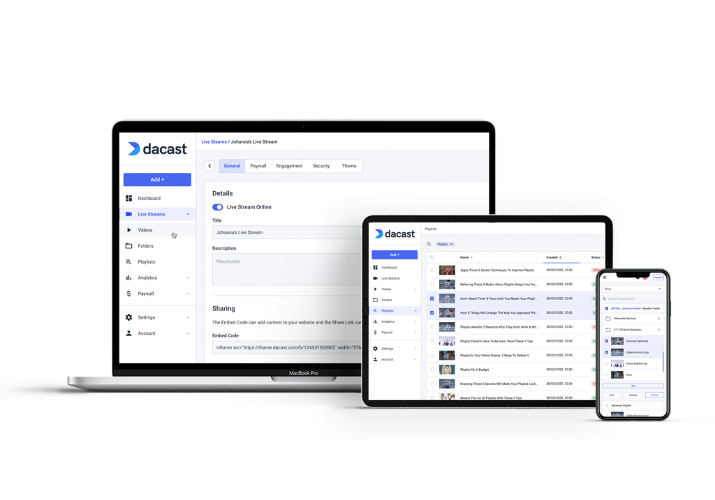 Dacast Online Video Hosting Platform