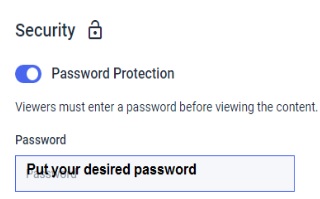 Dacast Video Security - Password Protected Streams - Protection Settings