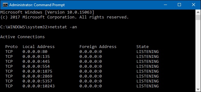Ports for Live Streaming - Admin Command Prompt